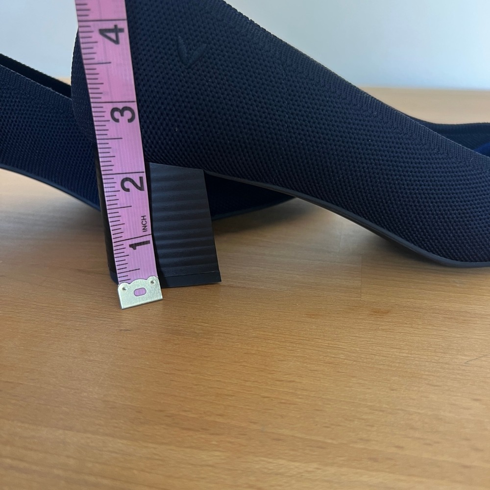 VIVAIA Tamia Navy Blue Almond-Toe Block Heel‎ Pumps Size 41 Womens Eco-Friendly - Picture 9 of 10